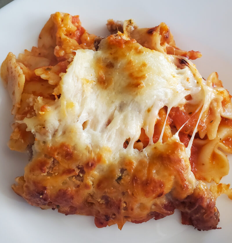 Serving of the Italian Pasta Bake recipe from Cleveland Cooking.