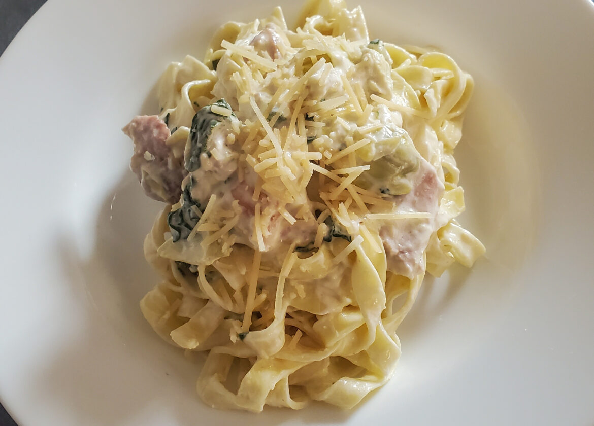 Spinach and artichoke pasta recipe from cleveland cooking