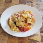 chicken tortellini salad recipe from cleveland cooking. Chicken, tortellini, vegetables, and a dressing