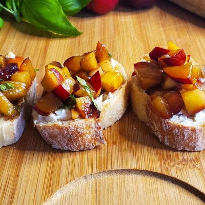 The Best Plum and Peach Bruschetta Recipe