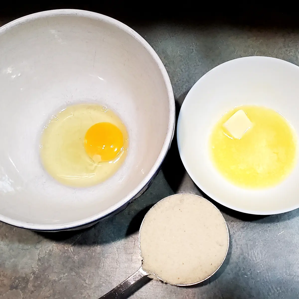 ingredients for almond flour crackers Cleveland cooking.com. Eggs, almond flour, and butter.