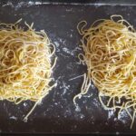 fresh pasta recipe from cleveland cooking. two stacks of fresh pasta ready to cook!