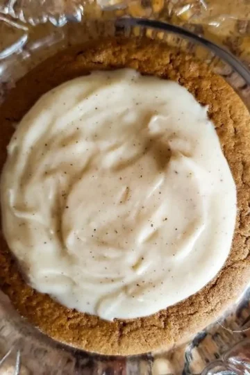 apple cider cream cheese frosting on a gingerbread from cleveland cooking