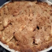 apple pear crumble pie fresh from the oven from cleveland cooking. Apple and pear with a brown sugar and flour topping