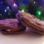 Peppermint chocolate chocolate chip cookie sandwiches from cleveland cooking. cookies with peppermint buttercream in the middle from cleveland cooking