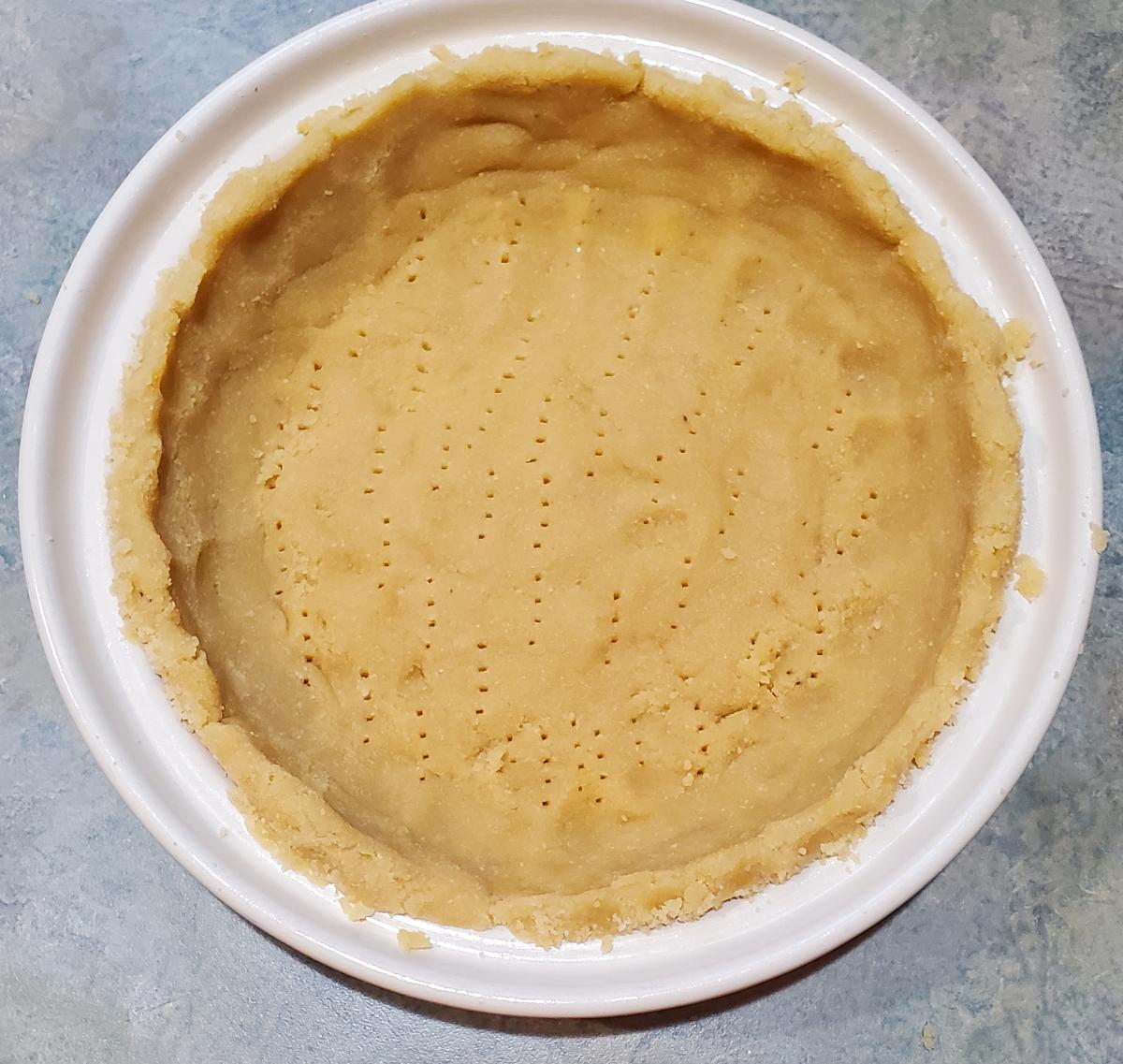 almond flour pie crust before baking by cleveland cooking