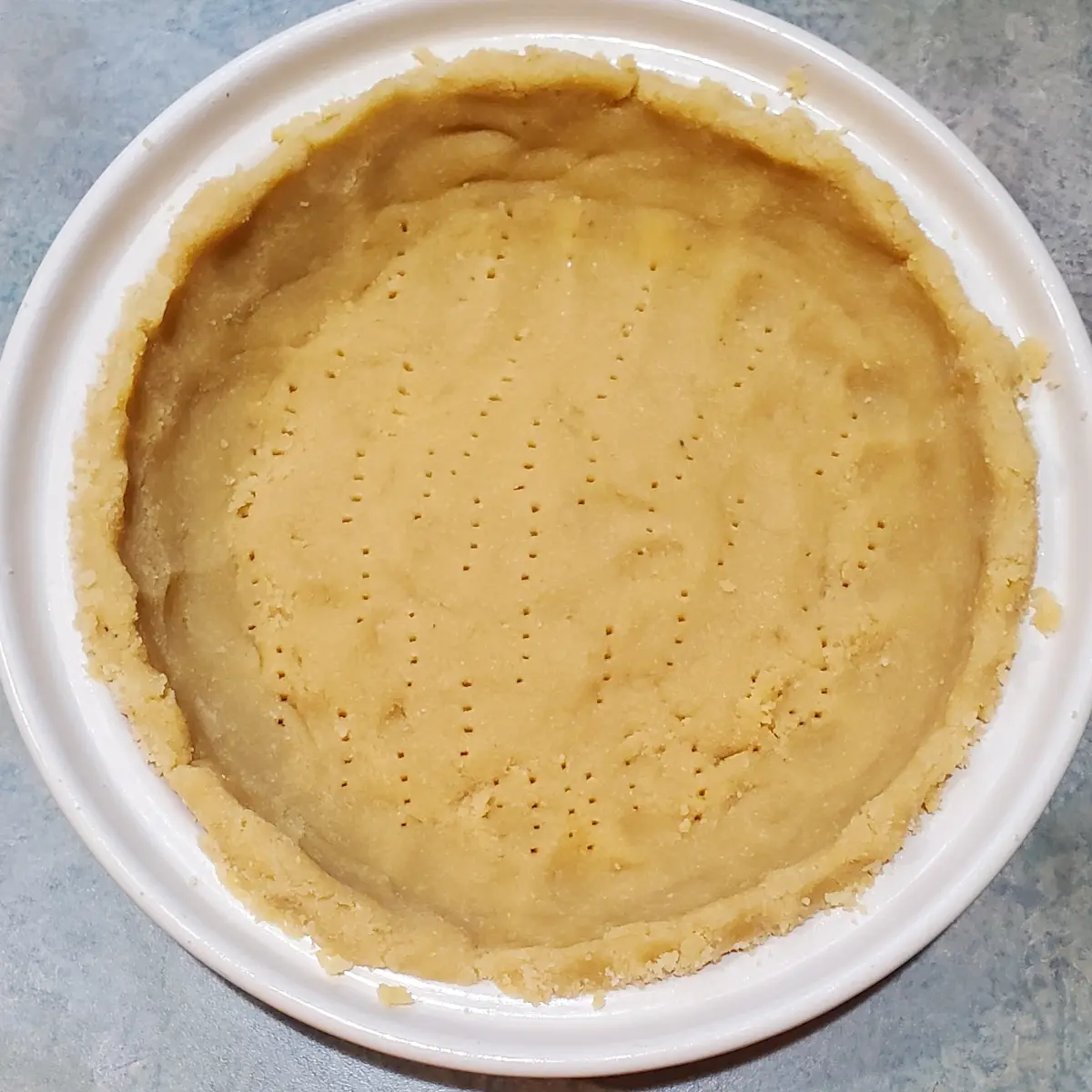 almond flour pie crust before baking by cleveland cooking