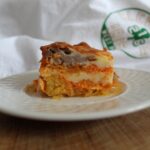 Italian spaghetti squash bake from cleveland cooking. Layered spaghetti squash, italian sausage, cheese and spaghetti sauce.