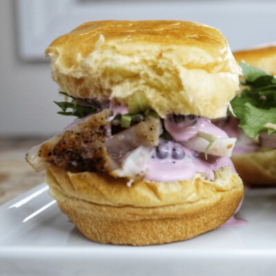 Pork Sliders with Blackberry Goat Cheese