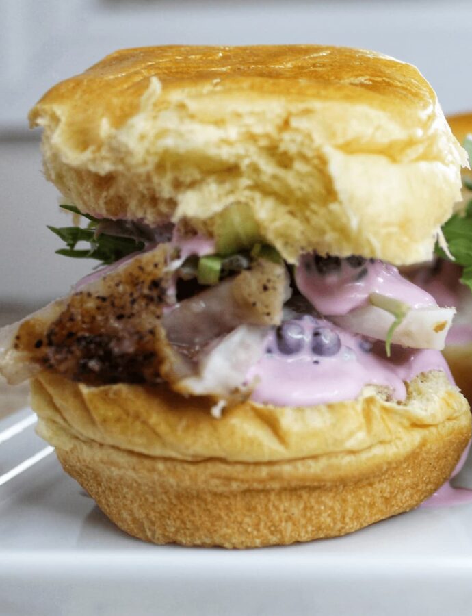 Pork Sliders with Blackberry Goat Cheese